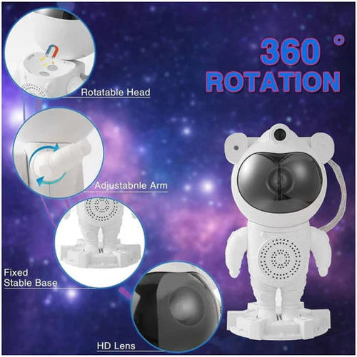 New Astronaut Galaxy Projector Stars Light Sound Bluetooth USB Speaker
